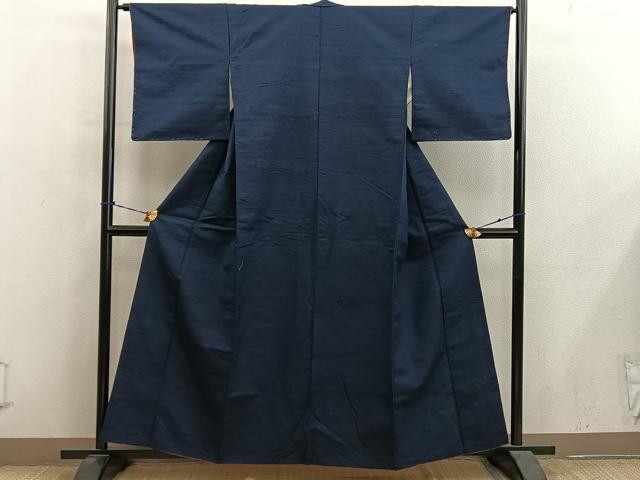 平和屋着物■上質な紬 黒緑色 正絹 逸品 BAAY0649mz