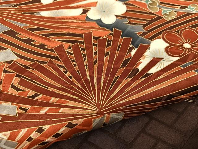 平和屋着物●豪華振袖 枝梅文 暈し染め 金彩 正絹 逸品 BAAY0655mz