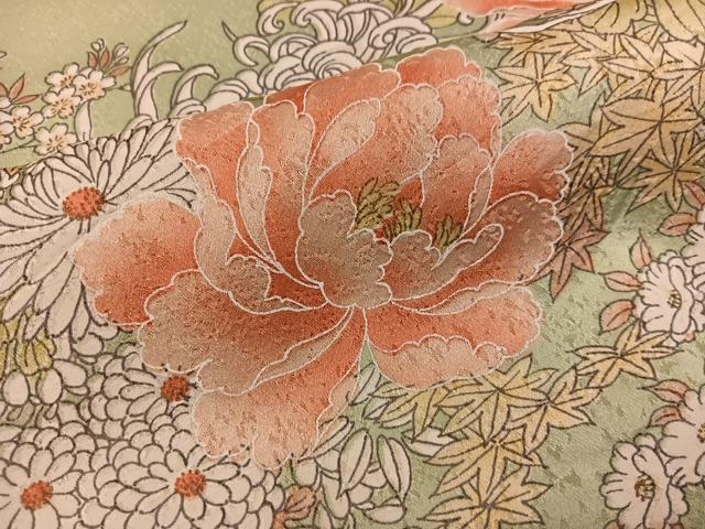 平和屋着物■上質な小紋 草花文 正絹 逸品 BAAY0662mz