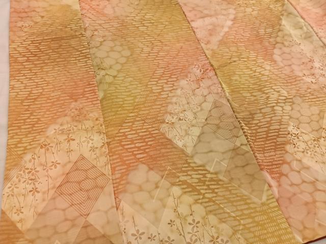 平和屋着物■上質な小紋 枝花文 暈し染め 正絹 逸品 BAAY0663mz