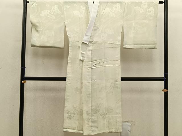 平和屋着物■長襦袢 無双仕立て 御所車花文 暈し染め 正絹 逸品 BAAY0671mz