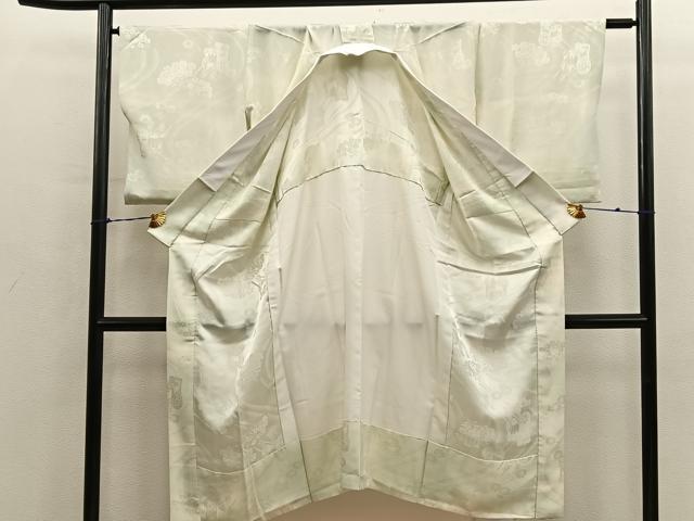 平和屋着物■長襦袢 無双仕立て 御所車花文 暈し染め 正絹 逸品 BAAY0671mz