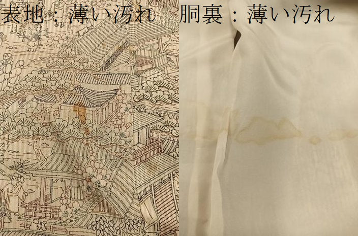 平和屋着物■上質な小紋 人物風景文 正絹 逸品 BAAY0673mz
