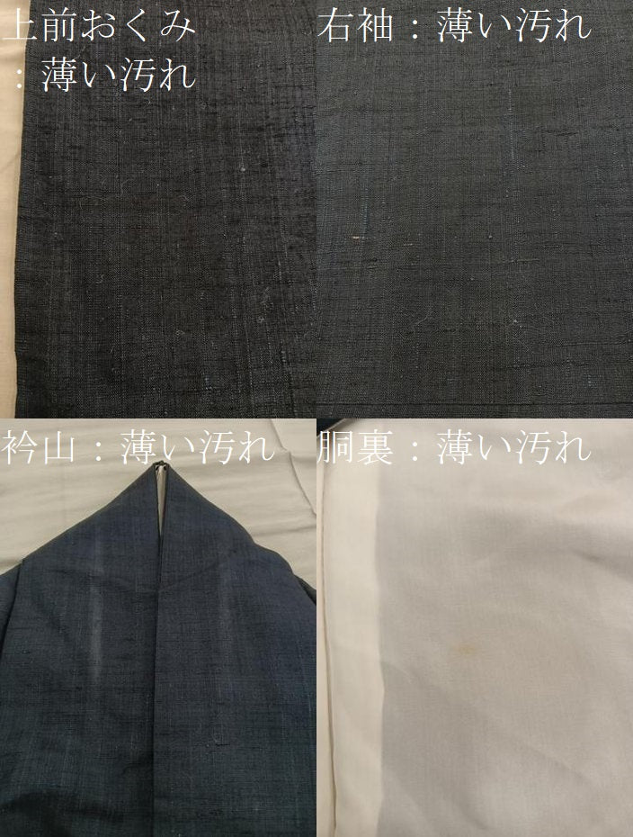 平和屋着物■上質な紬 黒緑色 正絹 逸品 BAAY0679mz