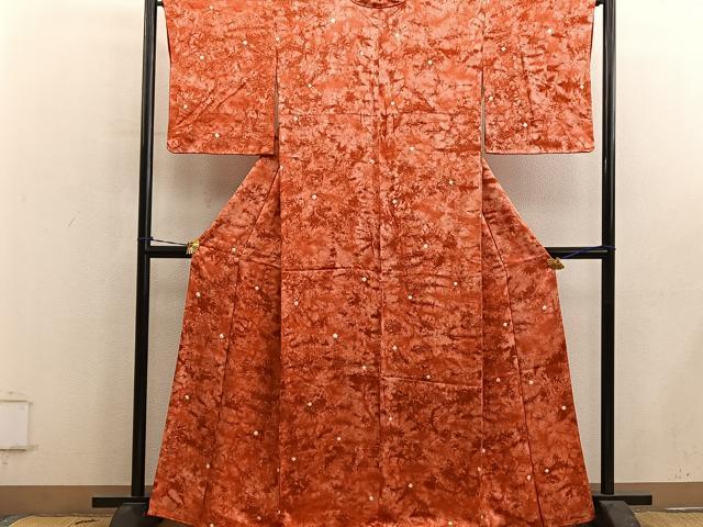 平和屋着物■上質な小紋 絞り 幾何学文様 正絹 逸品 BAAY0685mz
