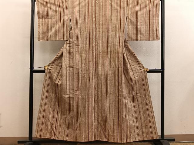 平和屋着物■上質な紬 縞 正絹 逸品 BAAY0686mz