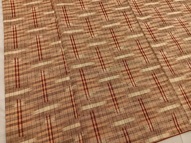 平和屋着物■上質な紬 絣文様 正絹 逸品 BAAY0691mz