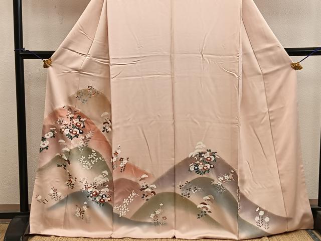 平和屋着物■訪問着 遠山菊花文 暈し染め 金彩 正絹 逸品 BAAY0696mz