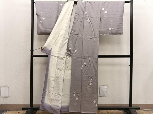 平和屋着物■上質な小紋 枝花文 正絹 逸品 BAAY0720mz