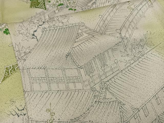 平和屋着物■上質な小紋 風景花文 暈し染め 正絹 逸品 BAAY0721mz