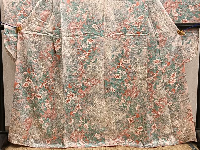 平和屋着物■豪華振袖 椿花文 暈し染め 金彩 正絹 逸品 BAAY0724mz