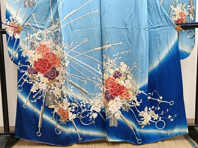 平和屋着物■豪華振袖 薔薇 暈し染め 正絹 逸品 BAAY0738mz