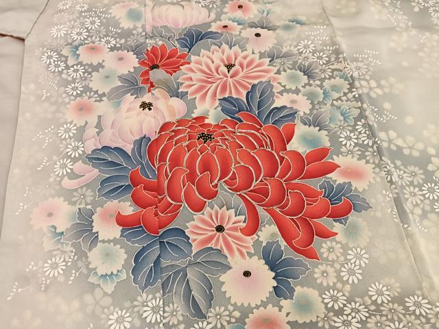 平和屋着物■豪華振袖 刺繍 草花文 暈し染め 正絹 逸品 BAAY0741mz
