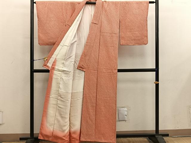 平和屋着物■大変加工の良い総絞り小紋 正絹 逸品 BAAY0743mz