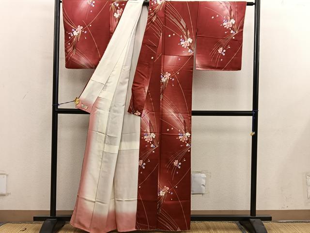 平和屋着物■上質な小紋 草花文 暈し染め 金彩 やまと誂製 正絹 逸品 未使用 BAAY0755mz