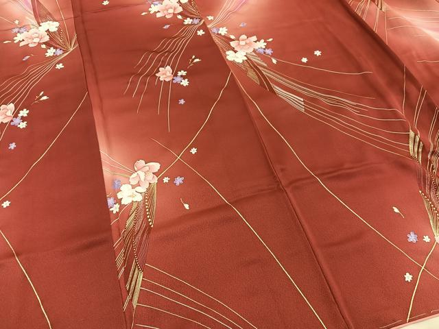 平和屋着物■上質な小紋 草花文 暈し染め 金彩 やまと誂製 正絹 逸品 未使用 BAAY0755mz