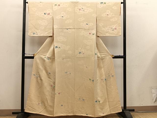 平和屋着物■上質な小紋 舞蝶文 正絹 逸品 BAAY0765mz