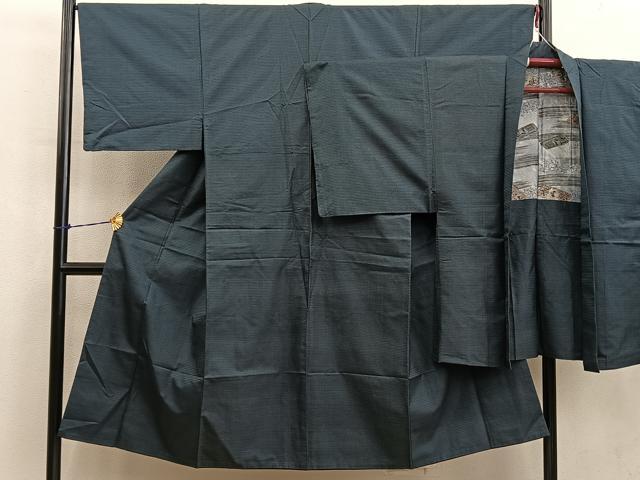 平和屋着物■男性 本場大島紬 アンサンブル 100亀甲 総詰め 正絹 逸品 BAAY0776mz