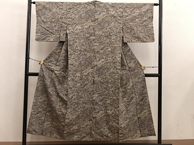 平和屋着物■上質な小紋 紬地 風景文 正絹 逸品 BAAY0778mz
