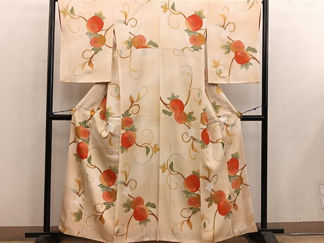 平和屋着物■上質な小紋 枝花文 正絹 逸品 BAAY0780mz
