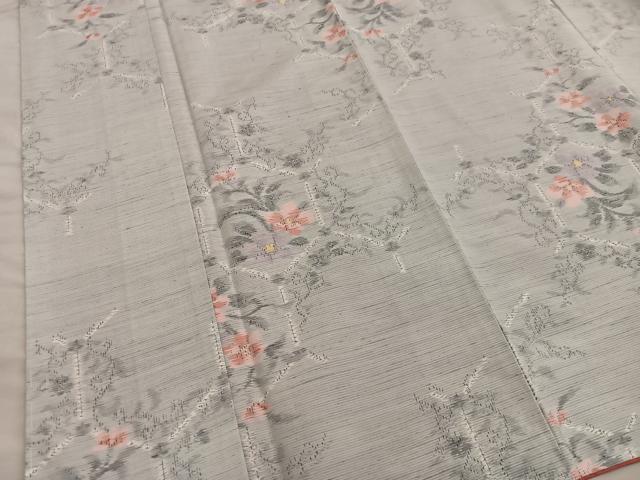 平和屋着物■上質な紬 亀甲花文 正絹 逸品 BAAY0783mz