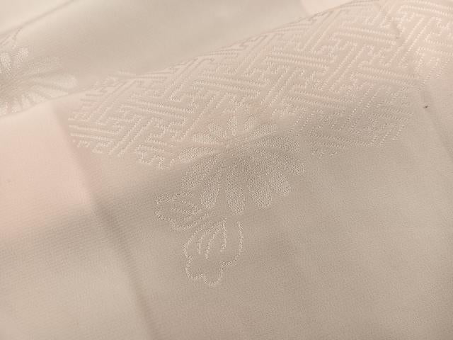 平和屋着物■長襦袢 無双仕立て 菊地紋 香色 正絹 逸品 BAAY0784mz