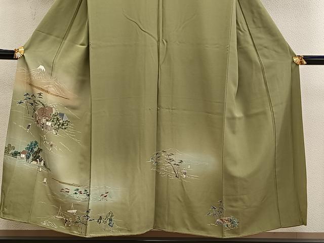 平和屋着物■訪問着 人物風景文 暈し染め 金彩 正絹 逸品 BAAY0786mz