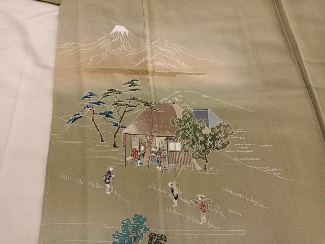 平和屋着物■訪問着 人物風景文 暈し染め 金彩 正絹 逸品 BAAY0786mz