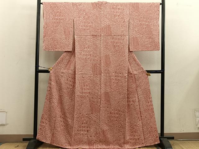 平和屋着物■上質な小紋 総絞り 亀甲花文 そごう扱い 正絹 逸品 BAAY0787mz