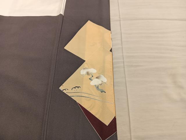 平和屋着物■豪華色留袖 駒刺繍 色紙重ね飛鶴花文 金彩 ますいわ屋扱い 正絹 逸品 BAAY0792mz