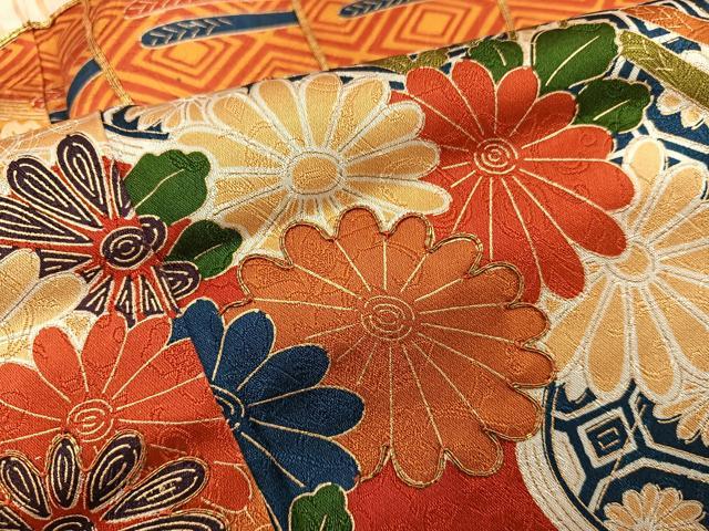 平和屋着物■豪華振袖 駒刺繍 檜扇菊花文 金彩 正絹 逸品 BAAY0793mz