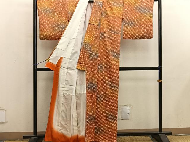 平和屋着物■上質な小紋 総絞り 暈し染め 正絹 逸品 BAAY0794mz