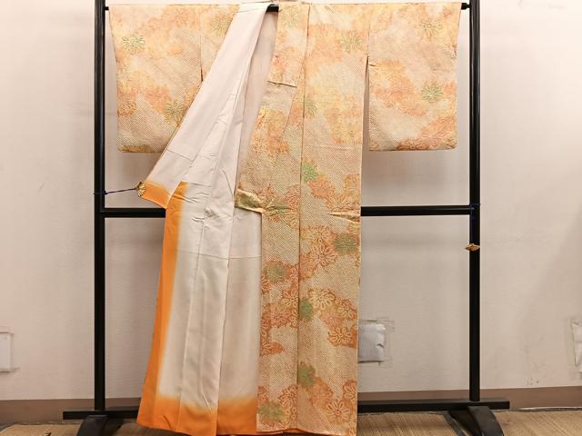平和屋着物■上質な小紋 総絞り 菊花文 正絹 逸品 BAAY0797mz