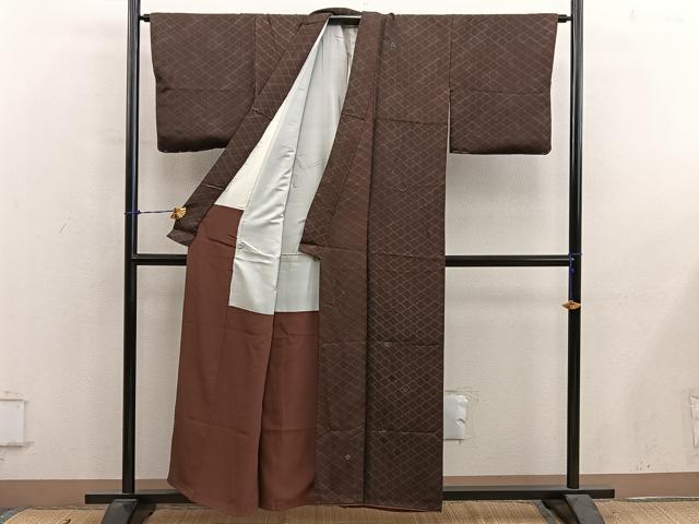 平和屋着物■訪問着 刺繍 松皮菱花文 正絹 逸品 BAAY0799mz