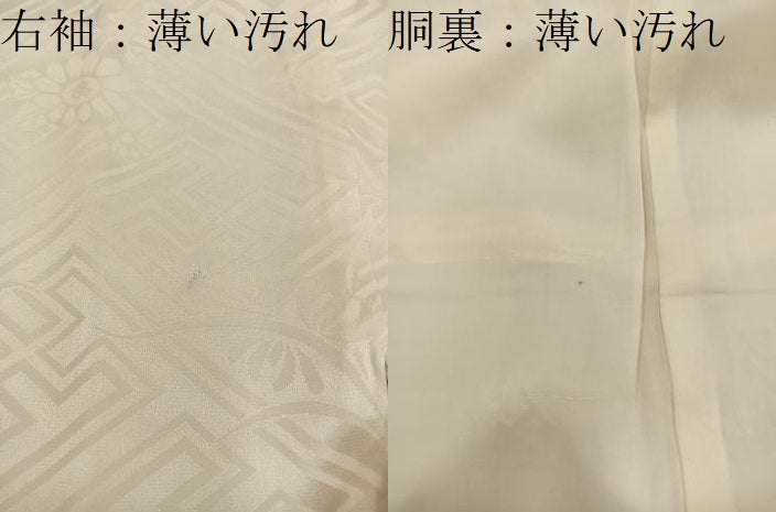 平和屋着物■長襦袢 袷 紗綾形花地紋 白色 正絹 逸品 BAAY0810mz