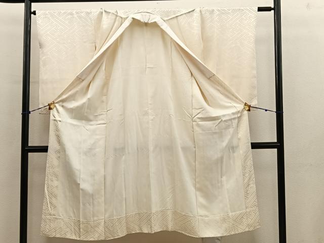 平和屋着物■長襦袢 袷 紗綾形花地紋 白色 正絹 逸品 BAAY0810mz