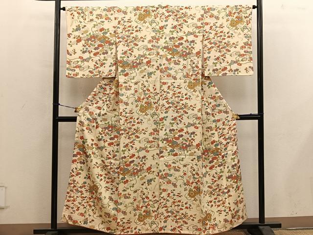 平和屋着物■上質な小紋 梅花文 正絹 逸品 BAAY0822mz