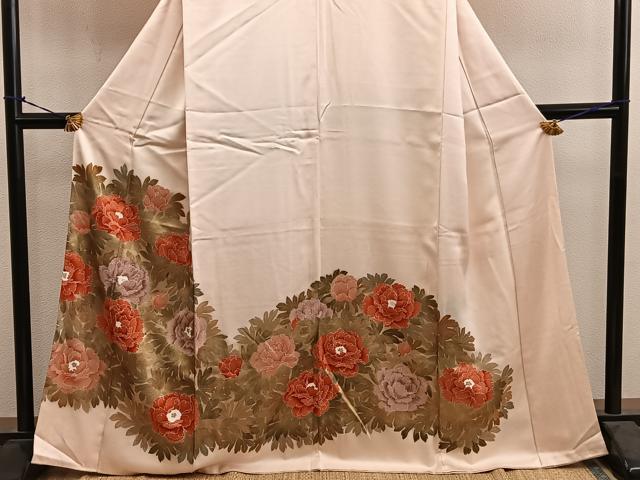 平和屋着物■訪問着 刺繍 牡丹文 金彩 正絹 逸品 BAAY0831mz