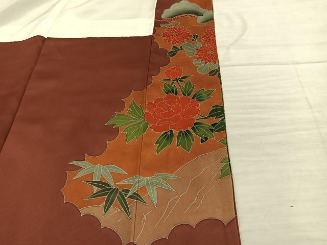 平和屋着物■豪華色留袖 刺繍 鴛鴦花文 金彩 正絹 逸品 BAAY0833mz