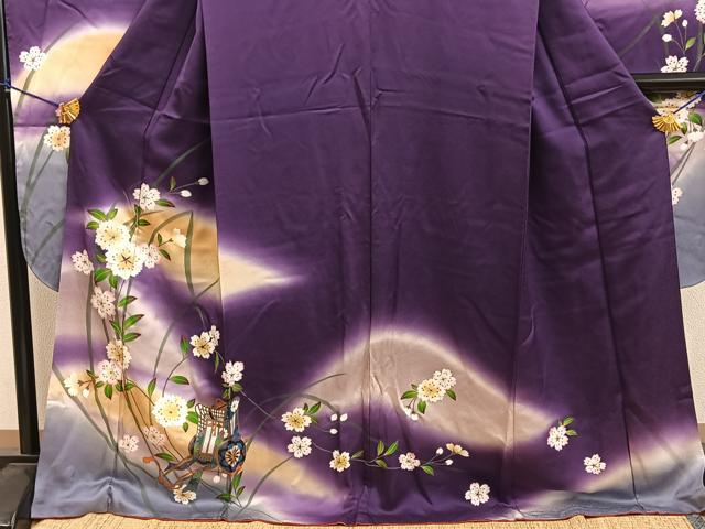 平和屋着物■豪華振袖 御所車花文 暈し染め 金彩 正絹 逸品 BAAY0843mz