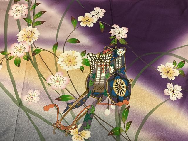 平和屋着物■豪華振袖 御所車花文 暈し染め 金彩 正絹 逸品 BAAY0843mz