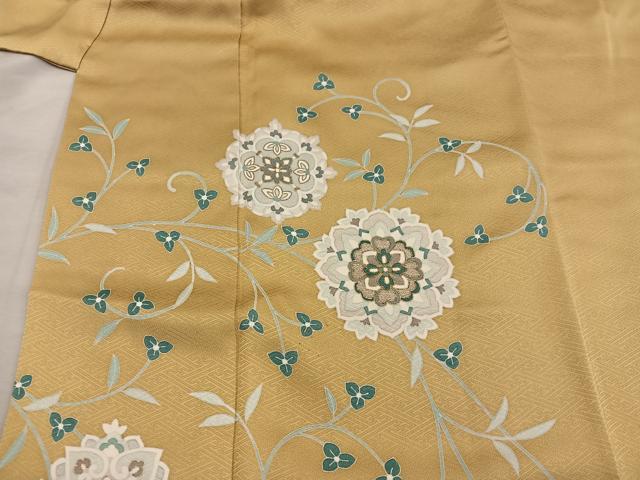 平和屋着物●訪問着 刺繍 花唐草文 金彩 正絹 逸品 BAAY0848mz