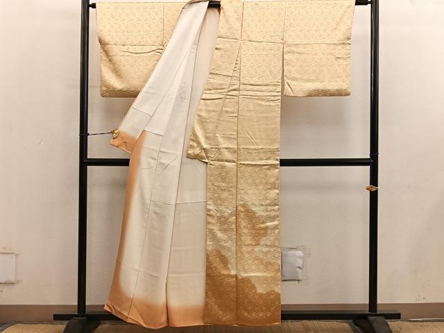 平和屋着物■色留訪問着 万寿菊地紋 暈し染め 正絹 逸品 BAAY0850mz