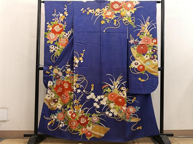 平和屋着物■豪華振袖 駒刺繍 薔薇 船 金彩 正絹 逸品 BAAY0861mz