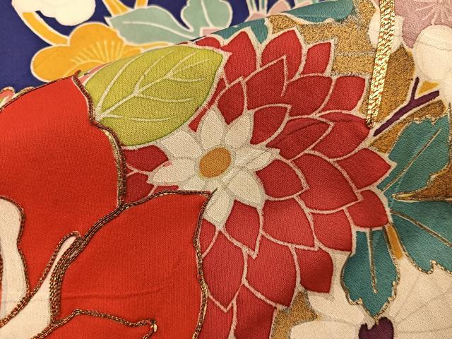 平和屋着物■豪華振袖 駒刺繍 薔薇 船 金彩 正絹 逸品 BAAY0861mz
