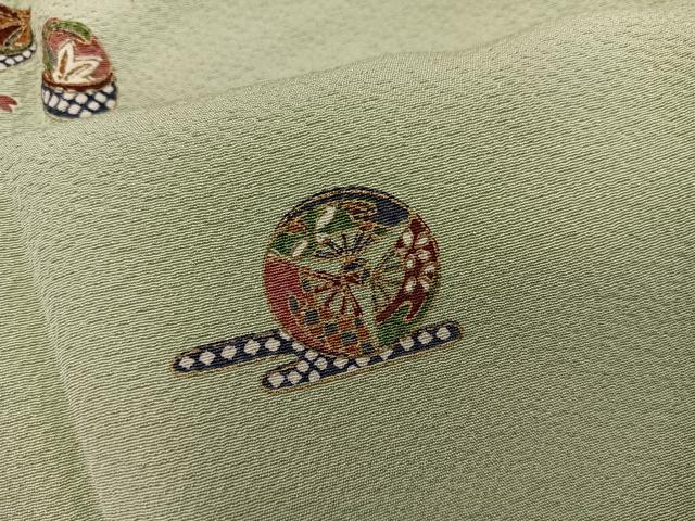 平和屋着物■上質な小紋 扇面花文 金彩 正絹 逸品 BAAY0863mz