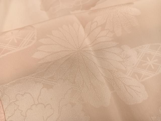 平和屋着物■長襦袢 袷 菊花地紋 暈し染め 半衿刺繍 正絹 逸品 BAAY0871mz