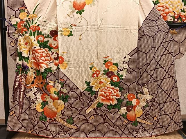平和屋着物■豪華振袖 駒刺繍 花車文 金彩 正絹 逸品 BAAY0877mz