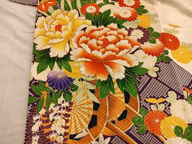 平和屋着物■豪華振袖 駒刺繍 花車文 金彩 正絹 逸品 BAAY0877mz