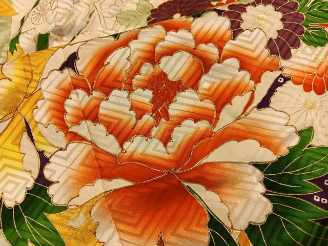 平和屋着物■豪華振袖 駒刺繍 花車文 金彩 正絹 逸品 BAAY0877mz